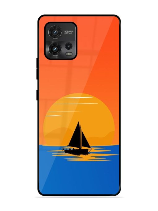 Sunset Sail Glossy Soft Edge Case for Motorola Moto G72 Chachhi