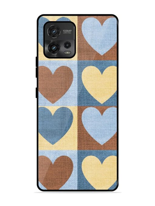 Hearts On Canvas Glossy Soft Edge Case for Motorola Moto G72 Chachhi