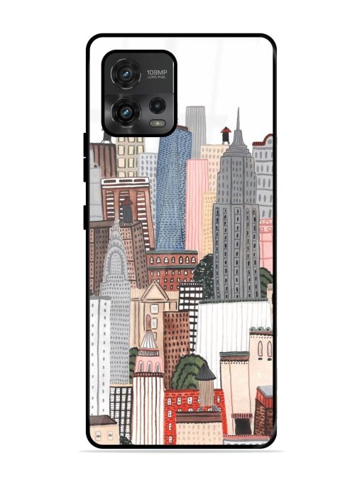 Cityscape Dreams Glossy Soft Edge Case for Motorola Moto G72 Chachhi