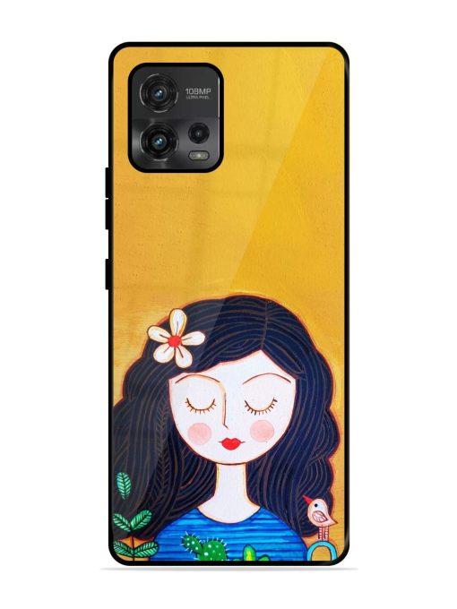 Girl Illustration Glossy Soft Edge Case for Motorola Moto G72 Chachhi