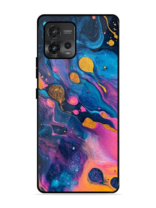 Cosmic Swirl Glossy Soft Edge Case for Motorola Moto G72 Chachhi