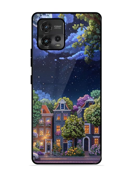 Moonlit Streets Glossy Soft Edge Case for Motorola Moto G72 Chachhi