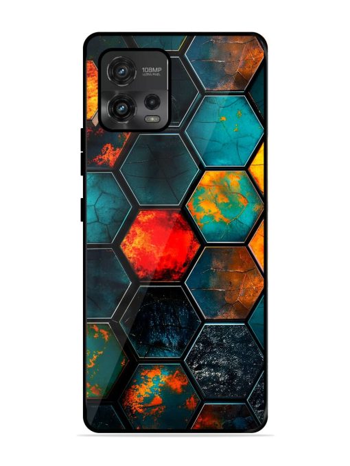 Hexagon Hive Glossy Soft Edge Case for Motorola Moto G72 Chachhi