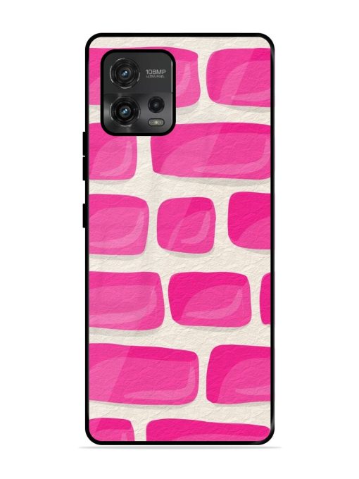 Pink Brick Wall Glossy Soft Edge Case for Motorola Moto G72 Chachhi