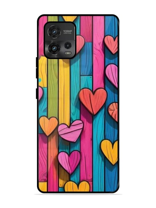 Rainbow Of Hearts Glossy Soft Edge Case for Motorola Moto G72 Chachhi