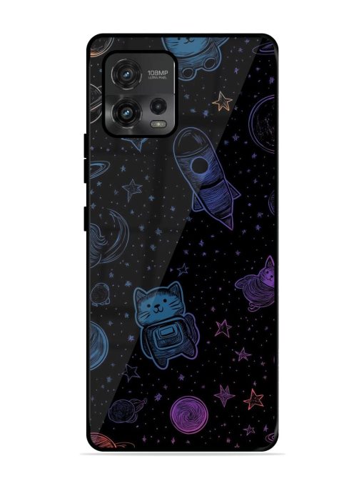 Cosmic Cat Chaos Glossy Soft Edge Case for Motorola Moto G72 Chachhi