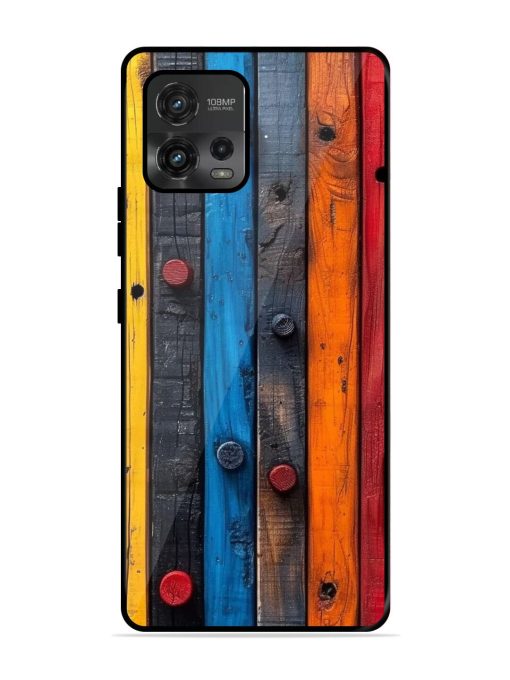 Rainbow Plank Glossy Soft Edge Case for Motorola Moto G72 Chachhi