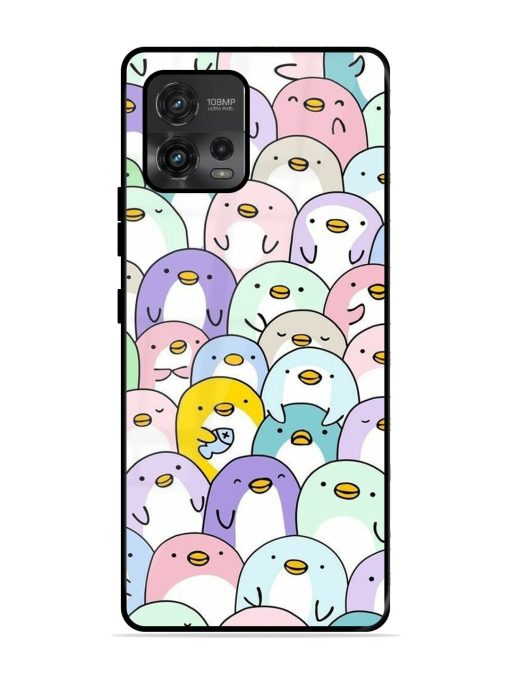 Penguin Party Glossy Soft Edge Case for Motorola Moto G72 Chachhi