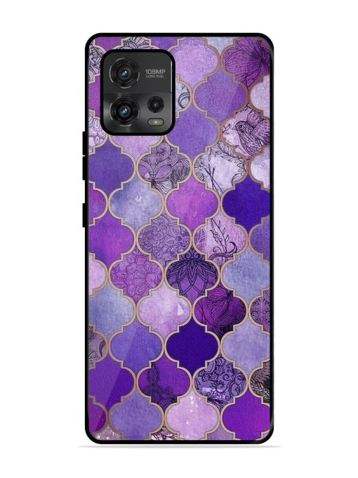 Purple Mosaic Magic Glossy Soft Edge Case for Motorola Moto G72 Chachhi