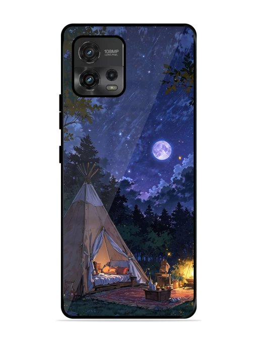 Moonlight Camping Glossy Soft Edge Case for Motorola Moto G72 Chachhi