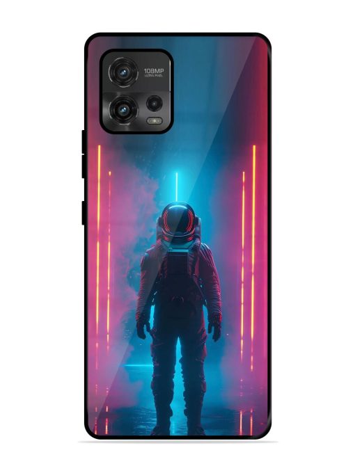 Neon Astronaut Glossy Soft Edge Case for Motorola Moto G72 Chachhi