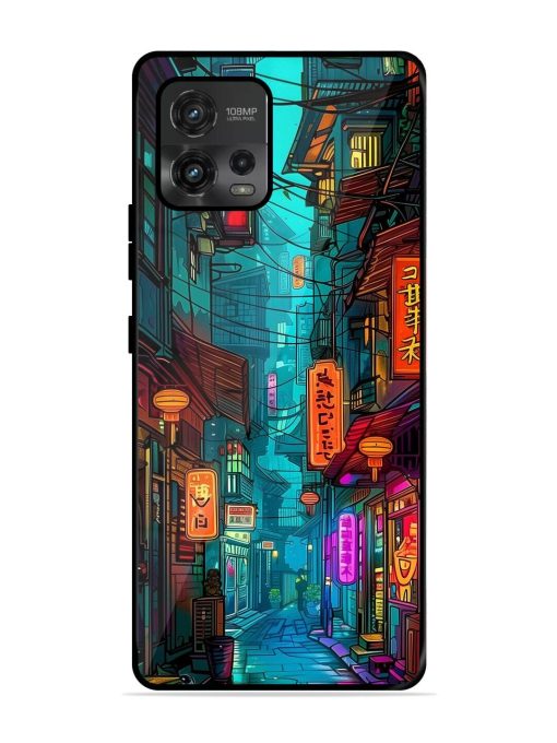 Neon Nightscape Glossy Soft Edge Case for Motorola Moto G72 Chachhi