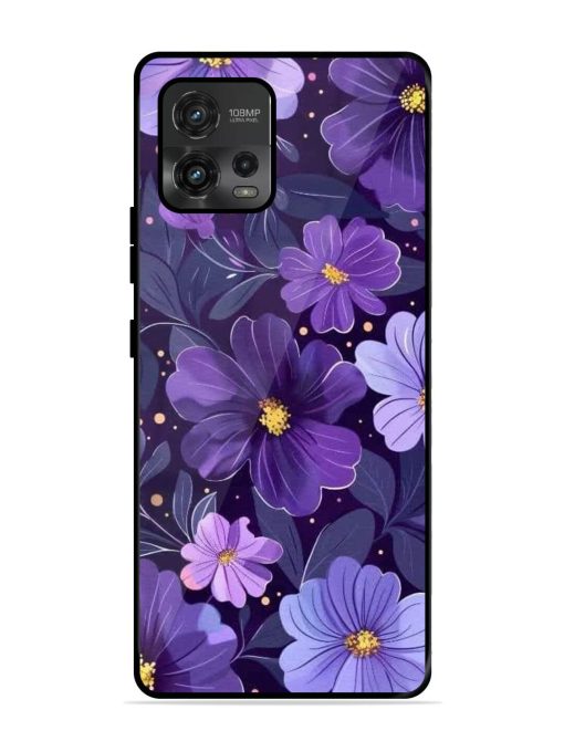 Purple Paradise Glossy Soft Edge Case for Motorola Moto G72 Chachhi