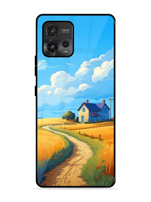 Countryside Cottage Glossy Soft Edge Case for Motorola Moto G72 Chachhi