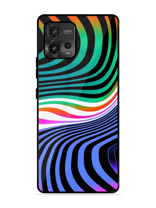 Psychedelic Waves Glossy Soft Edge Case for Motorola Moto G72 Chachhi