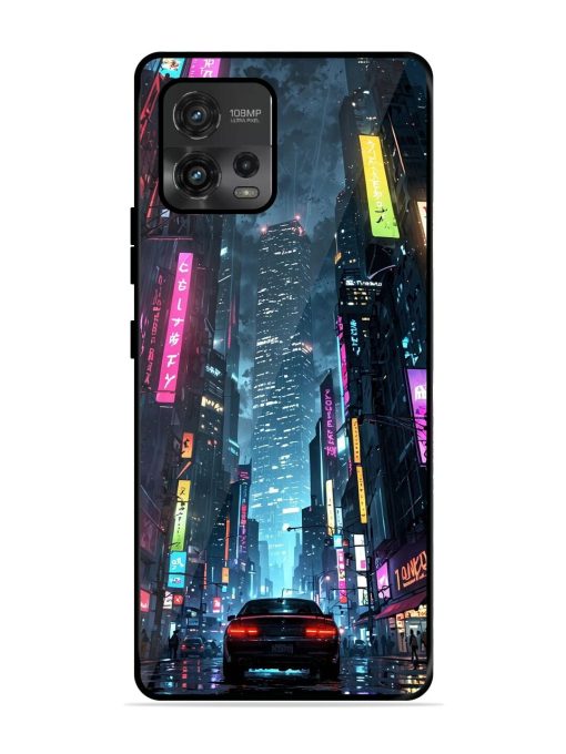 Neon Nightscape Glossy Soft Edge Case for Motorola Moto G72 Chachhi