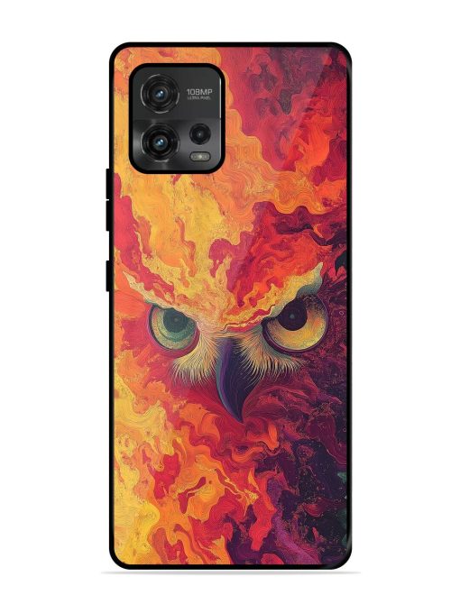 Fiery Owl Glossy Soft Edge Case for Motorola Moto G72 Chachhi