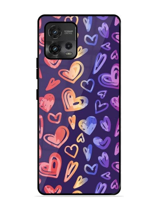 Rainbow Hearts Glossy Soft Edge Case for Motorola Moto G72 Chachhi