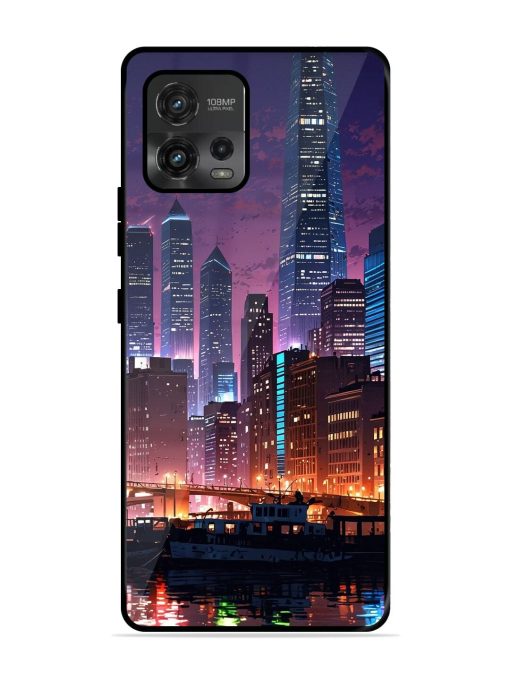 Neon Nightscape Glossy Soft Edge Case for Motorola Moto G72 Chachhi