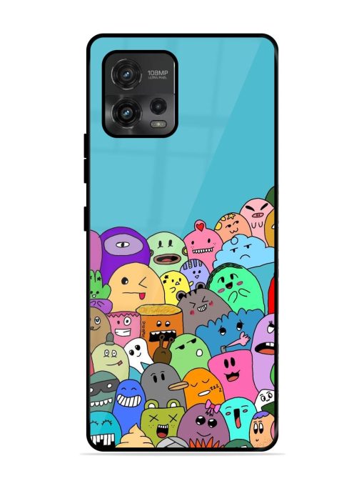 Monster Mash Glossy Soft Edge Case for Motorola Moto G72 Chachhi