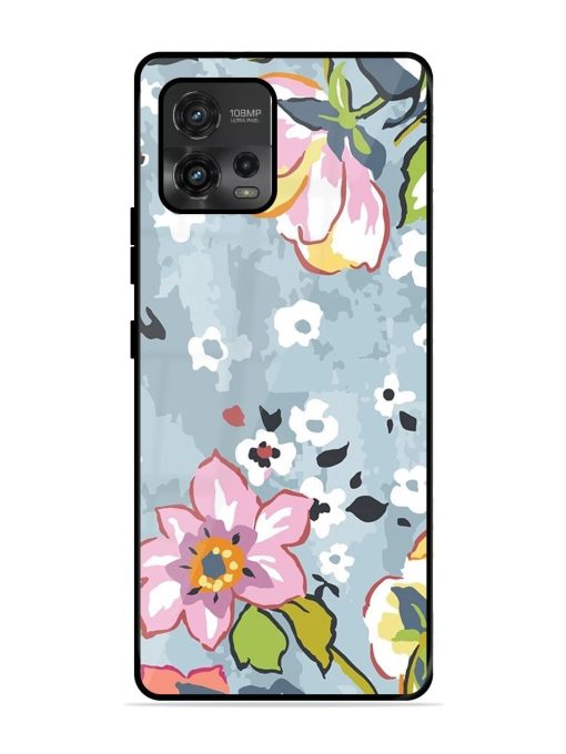 Floral Fantasy Glossy Soft Edge Case for Motorola Moto G72 Chachhi