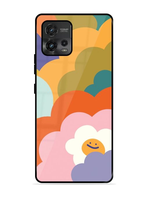 Happy Flower Power Glossy Soft Edge Case for Motorola Moto G72 Chachhi