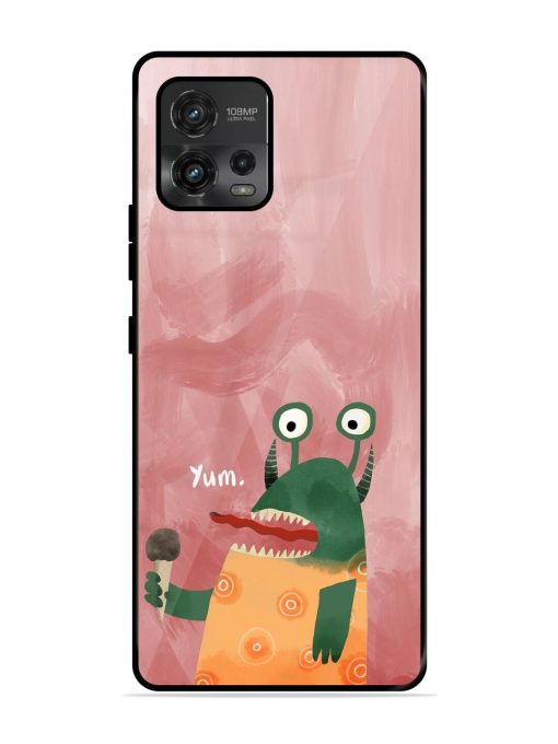 Hungry Monster Glossy Soft Edge Case for Motorola Moto G72 Chachhi