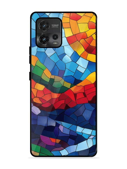 Mosaic Sunset Glossy Soft Edge Case for Motorola Moto G72 Chachhi