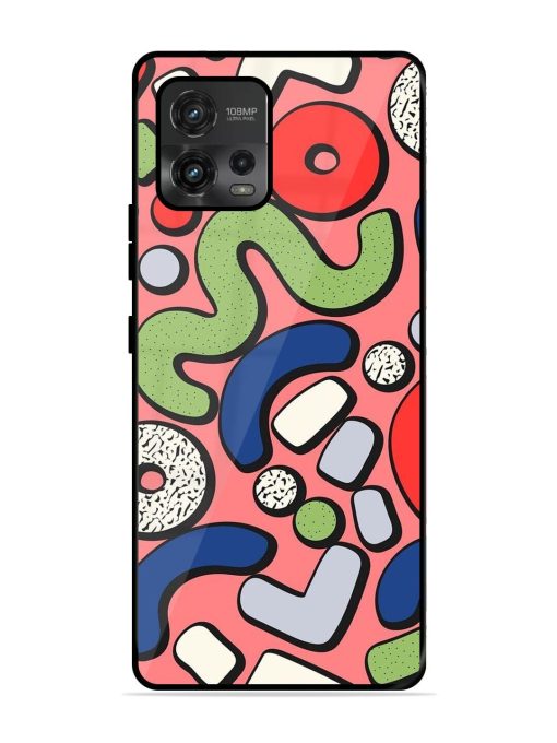 Groovy Geometric Shapes Glossy Soft Edge Case for Motorola Moto G72 Chachhi