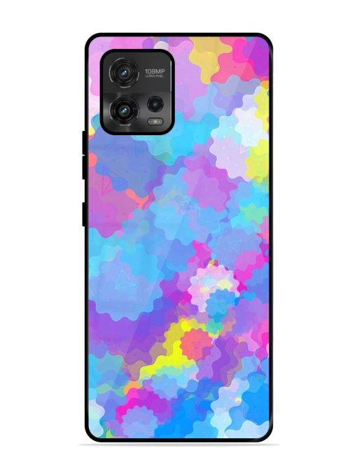 Psychedelic Cloud Burst Glossy Soft Edge Case for Motorola Moto G72 Chachhi