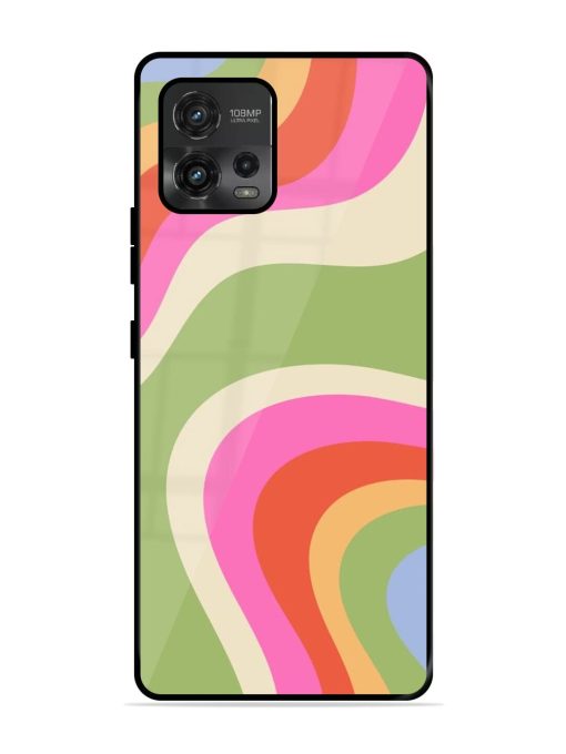 Wavy Rainbow Wonderland Glossy Soft Edge Case for Motorola Moto G72 Chachhi