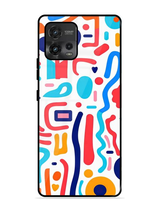 Whimsical Doodle Chaos Glossy Soft Edge Case for Motorola Moto G72 Chachhi