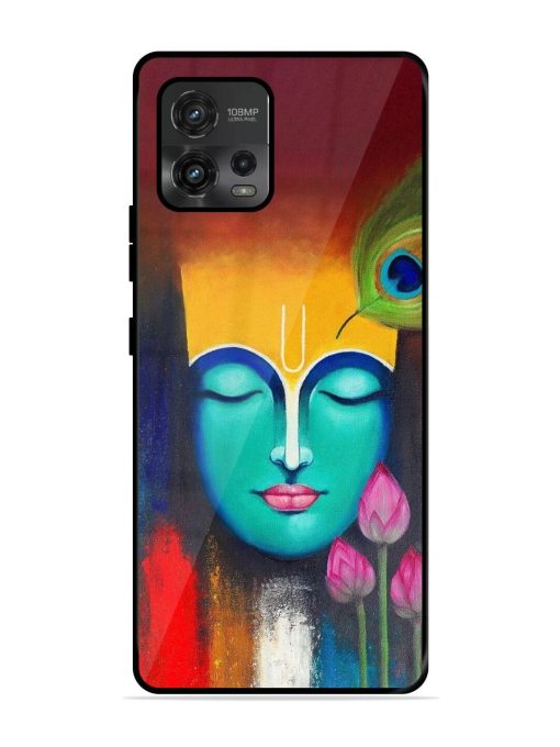 Divine Tranquility: The Face Of Krishna Glossy Soft Edge Case for Motorola Moto G72 Chachhi