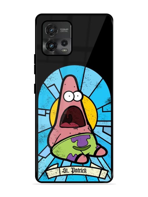 St. Patrick'S Day Stained Glass Patrick Star Glossy Soft Edge Case for Motorola Moto G72 Chachhi