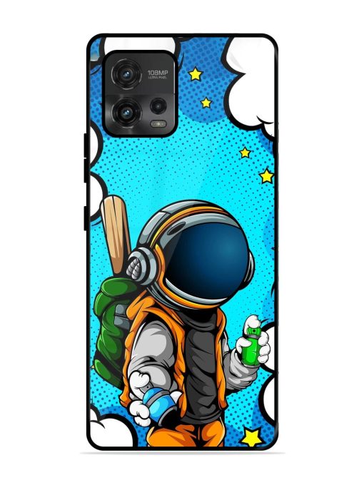 Space Graffiti Artist Glossy Soft Edge Case for Motorola Moto G72 Chachhi