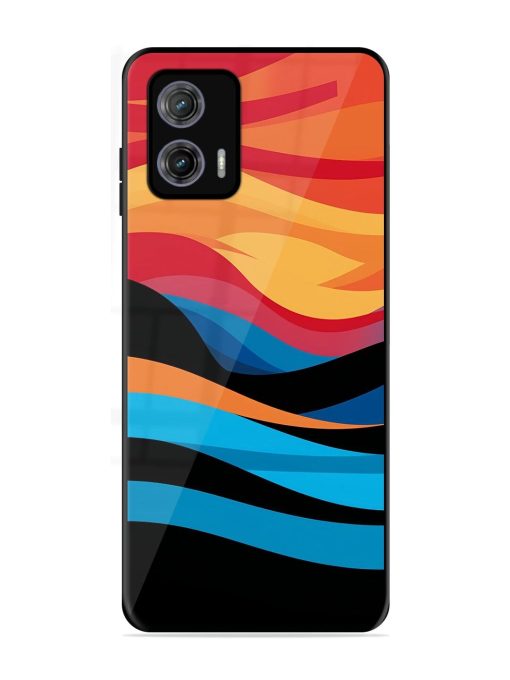 Blazing Currents Glossy Soft Edge Case for Motorola Moto G73 (5G) Chachhi