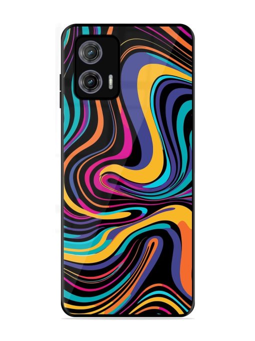 Psychedelic Swirl Glossy Soft Edge Case for Motorola Moto G73 (5G) Chachhi