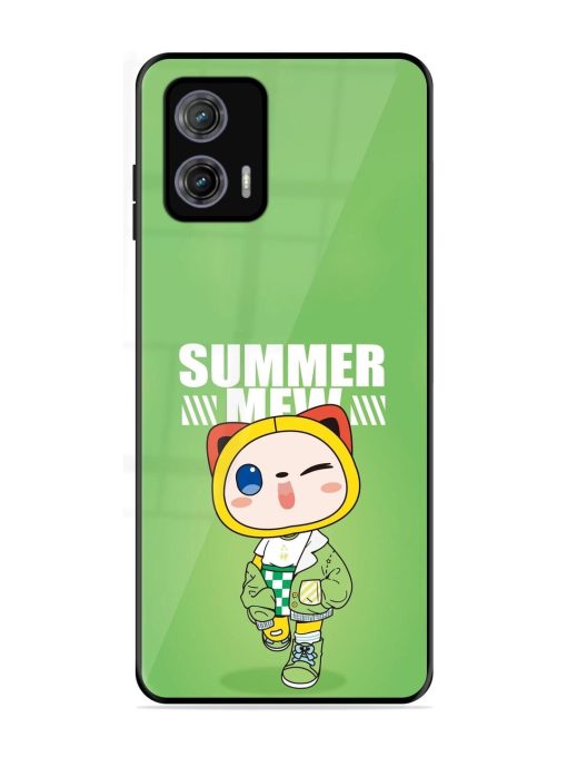 Purrfect Summer Glossy Soft Edge Case for Motorola Moto G73 (5G) Chachhi