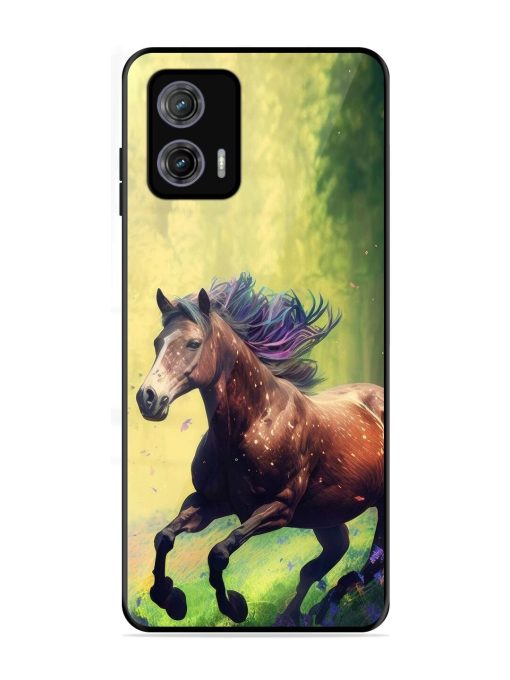 Enchanted Gallop Glossy Soft Edge Case for Motorola Moto G73 (5G) Chachhi