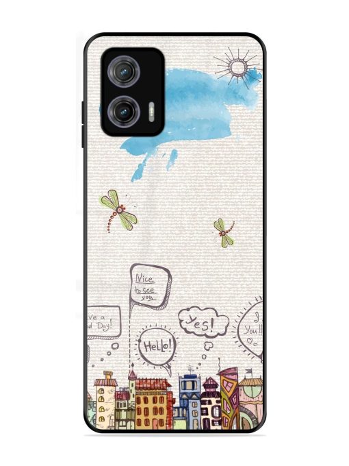 Doodle City Glossy Soft Edge Case for Motorola Moto G73 (5G) Chachhi