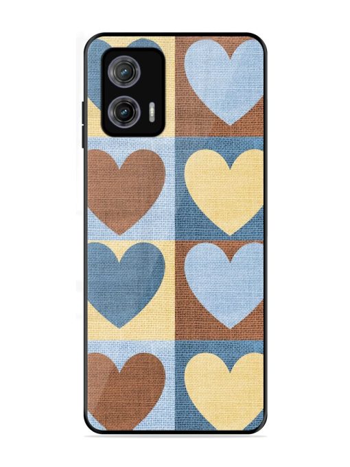 Hearts On Canvas Glossy Soft Edge Case for Motorola Moto G73 (5G) Chachhi