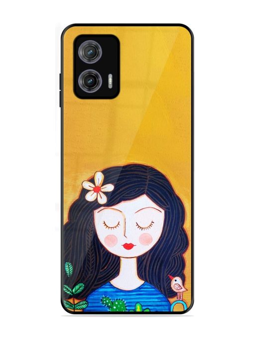 Girl Illustration Glossy Soft Edge Case for Motorola Moto G73 (5G) Chachhi