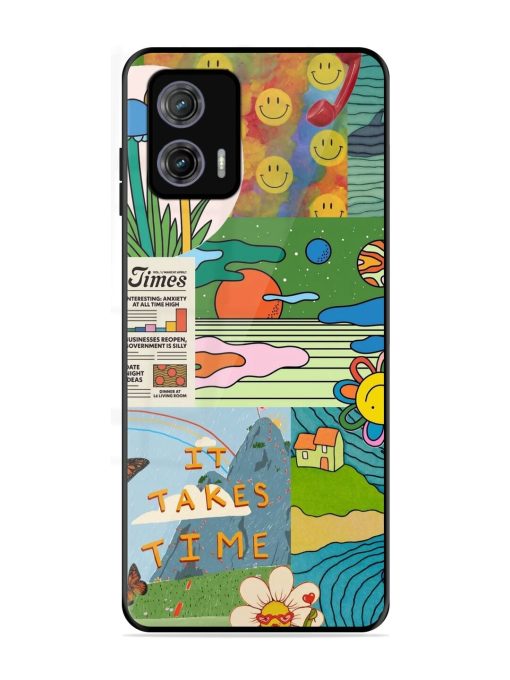 Groovy Vibes Glossy Soft Edge Case for Motorola Moto G73 (5G) Chachhi