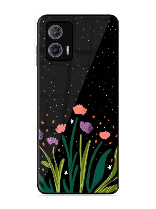 Midnight Bloom Glossy Soft Edge Case for Motorola Moto G73 (5G) Chachhi