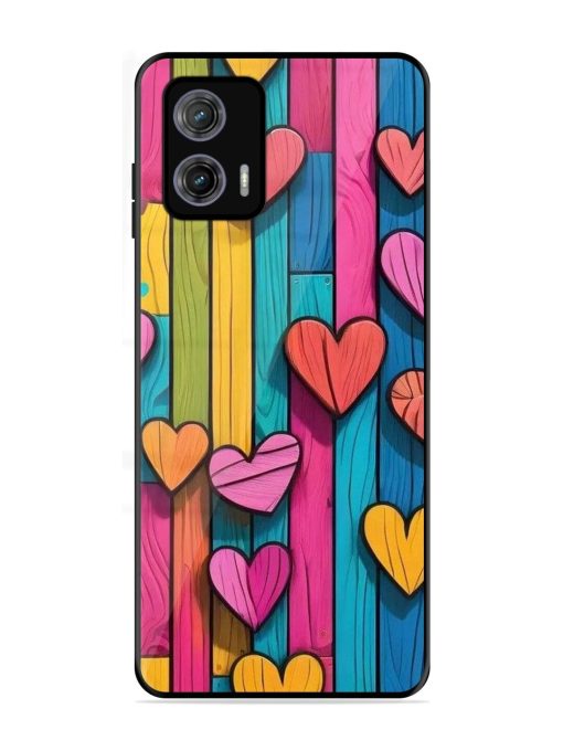 Rainbow Of Hearts Glossy Soft Edge Case for Motorola Moto G73 (5G) Chachhi