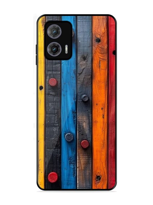 Rainbow Plank Glossy Soft Edge Case for Motorola Moto G73 (5G) Chachhi