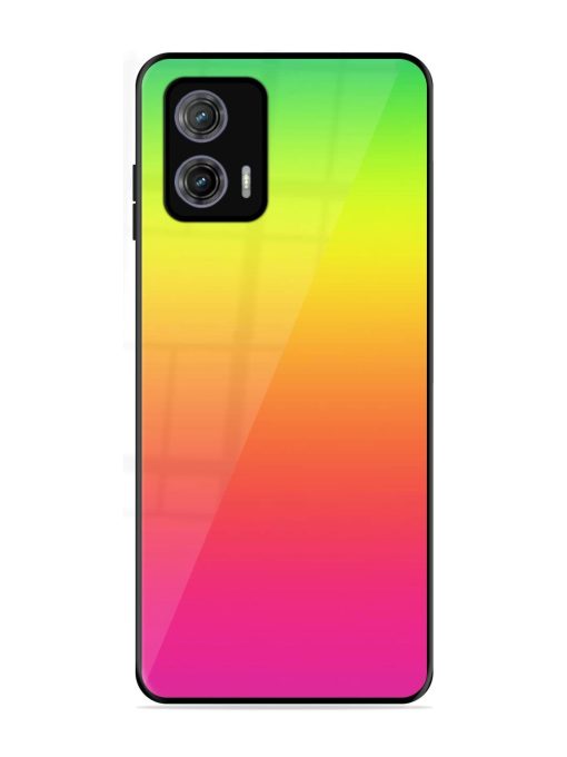 Rainbow Gradient Glossy Soft Edge Case for Motorola Moto G73 (5G) Chachhi