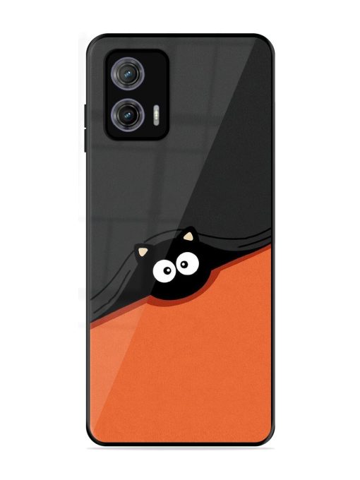 Peek-A-Boo Kitty Glossy Soft Edge Case for Motorola Moto G73 (5G) Chachhi