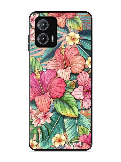 Tropical Tapestry Glossy Soft Edge Case for Motorola Moto G73 (5G) Chachhi