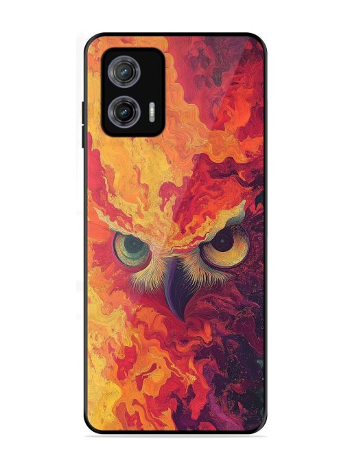 Fiery Owl Glossy Soft Edge Case for Motorola Moto G73 (5G) Chachhi